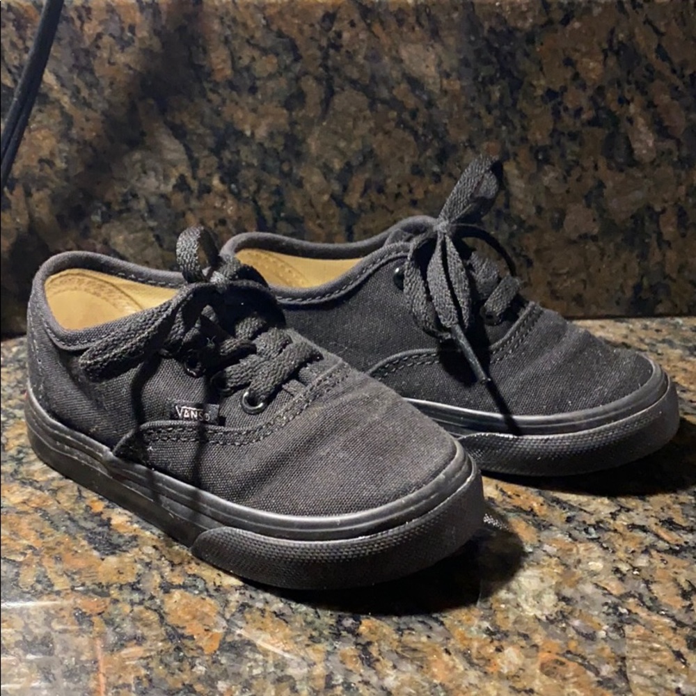 Gently Worn Black Infant Vans - Size 6.5